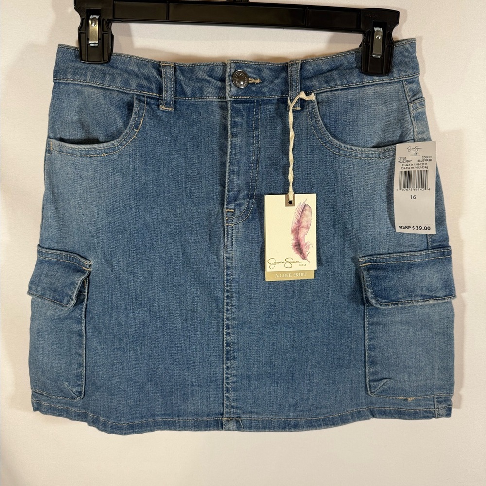 Jessica Simpson Blue Denim Cargo Skirt